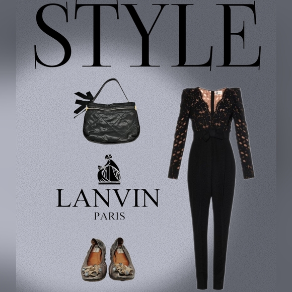 LANVIN Paris Vintage soft black Italian leather Lanvin purse - Picture 13 of 14